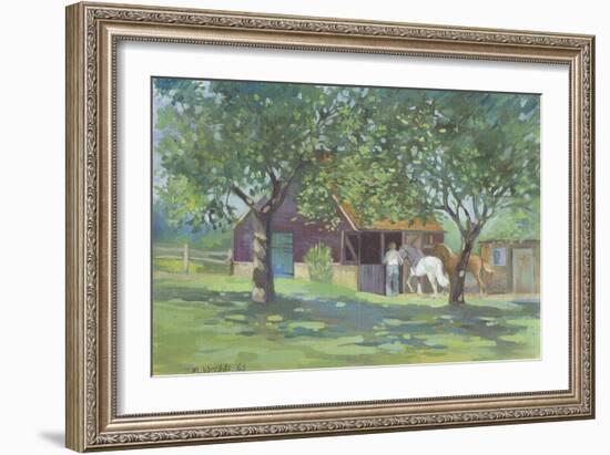 Horses Away From The Flies-Jennifer Wright-Framed Giclee Print