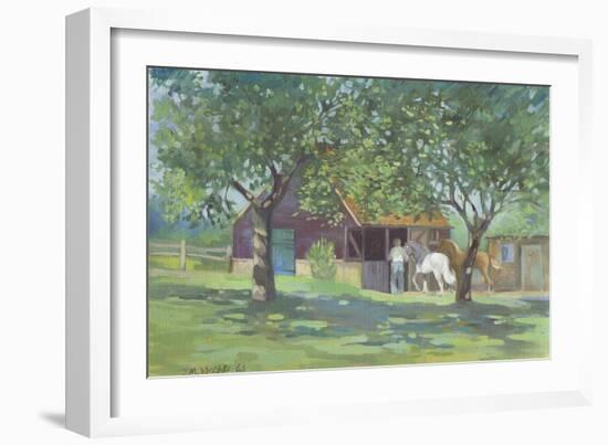 Horses Away From The Flies-Jennifer Wright-Framed Giclee Print