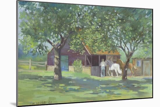 Horses Away From The Flies-Jennifer Wright-Mounted Giclee Print