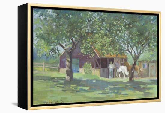 Horses Away From The Flies-Jennifer Wright-Framed Premier Image Canvas