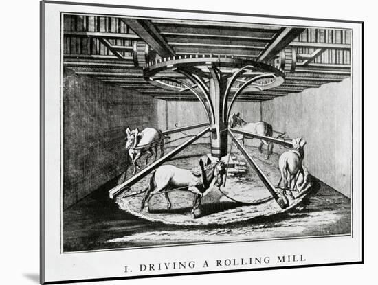 Horses Driving a Rolling Mill-null-Mounted Giclee Print