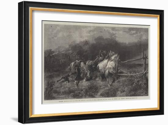 Horses Escaping from a Fire-Adolf Schreyer-Framed Giclee Print