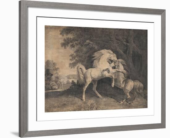 Horses Fighting-George Stubbs-Framed Premium Giclee Print