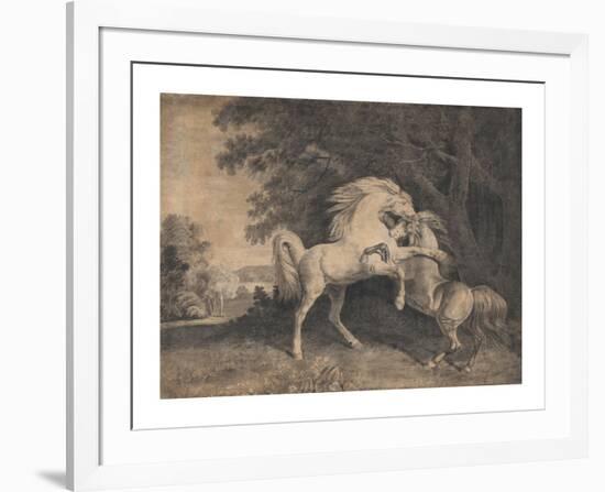 Horses Fighting-George Stubbs-Framed Premium Giclee Print