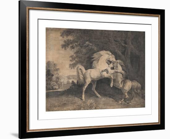 Horses Fighting-George Stubbs-Framed Premium Giclee Print