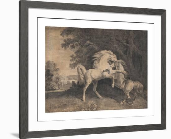 Horses Fighting-George Stubbs-Framed Premium Giclee Print