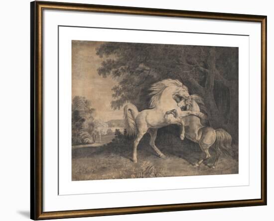 Horses Fighting-George Stubbs-Framed Premium Giclee Print
