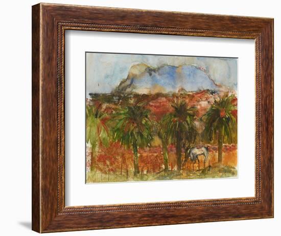 Horses Grazing ( Ink and Watercolour)-Ann Oram-Framed Giclee Print