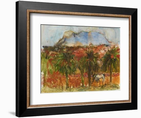 Horses Grazing ( Ink and Watercolour)-Ann Oram-Framed Giclee Print