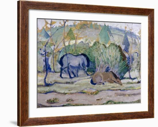 Horses in a Landscape-Franz Marc-Framed Giclee Print