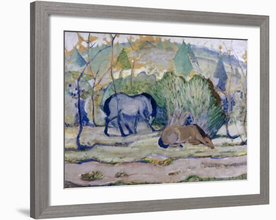 Horses in a Landscape-Franz Marc-Framed Giclee Print