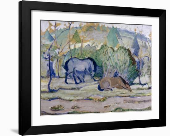 Horses in a Landscape-Franz Marc-Framed Giclee Print