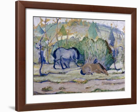 Horses in a Landscape-Franz Marc-Framed Giclee Print