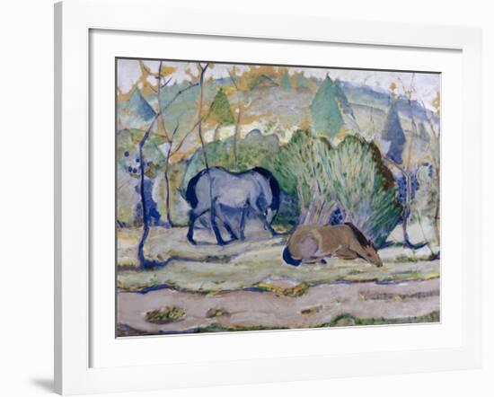 Horses in a Landscape-Franz Marc-Framed Giclee Print