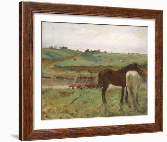 Horses in a Meadow, 1871-Edgar Degas-Framed Giclee Print