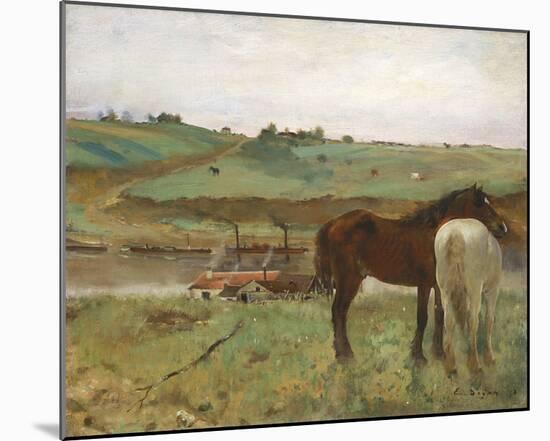 Horses in a Meadow, 1871-Edgar Degas-Mounted Giclee Print