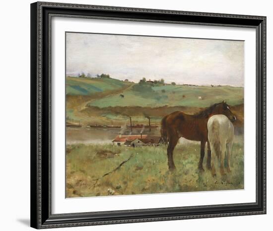 Horses in a Meadow, 1871-Edgar Degas-Framed Giclee Print