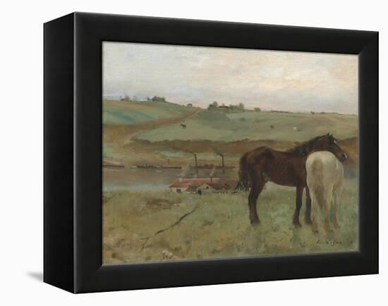 Horses in a Meadow, 1871-Edgar Degas-Framed Premier Image Canvas