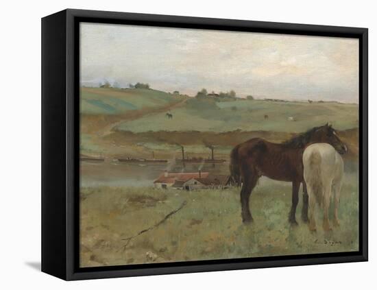 Horses in a Meadow, 1871-Edgar Degas-Framed Premier Image Canvas