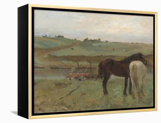 Horses in a Meadow, 1871-Edgar Degas-Framed Premier Image Canvas