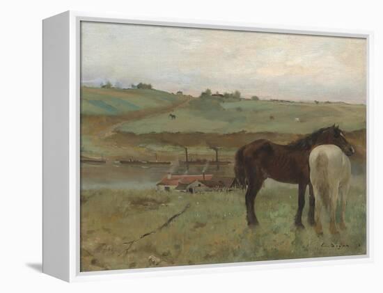 Horses in a Meadow, 1871-Edgar Degas-Framed Premier Image Canvas