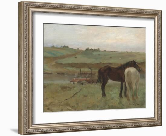 Horses in a Meadow, 1871-Edgar Degas-Framed Giclee Print