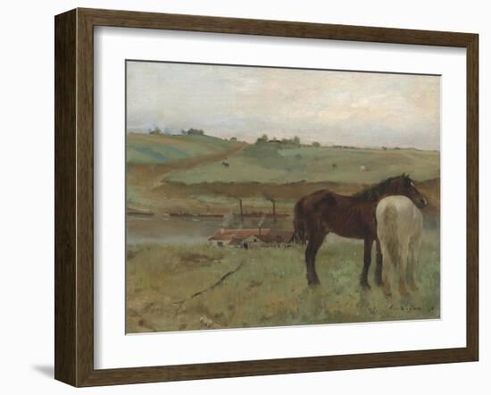 Horses in a Meadow, 1871-Edgar Degas-Framed Giclee Print