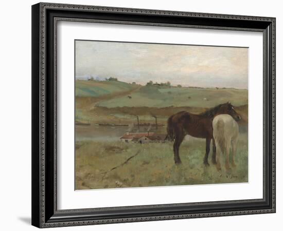 Horses in a Meadow, 1871-Edgar Degas-Framed Giclee Print