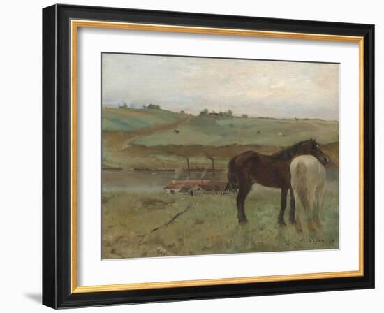 Horses in a Meadow, 1871-Edgar Degas-Framed Giclee Print