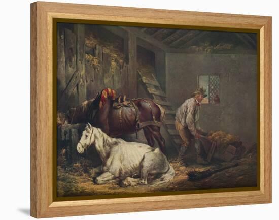 'Horses in a Stable', 1791-George Morland-Framed Premier Image Canvas