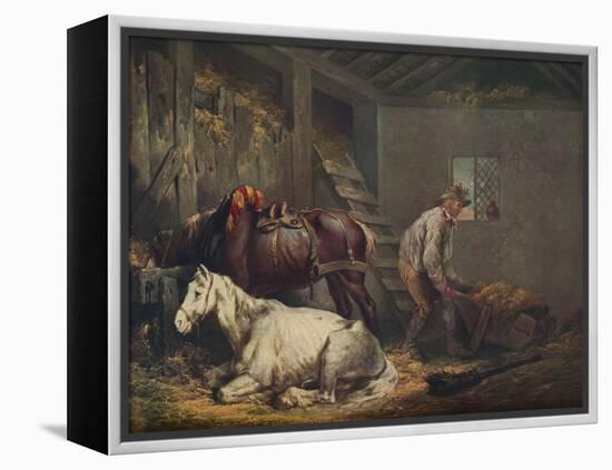 'Horses in a Stable', 1791-George Morland-Framed Premier Image Canvas