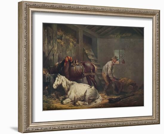 'Horses in a Stable', 1791-George Morland-Framed Giclee Print