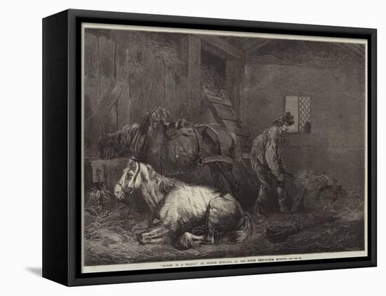 Horses in a Stable-George Morland-Framed Premier Image Canvas