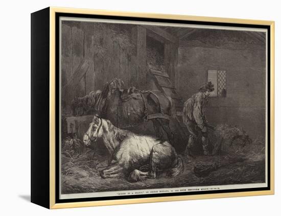 Horses in a Stable-George Morland-Framed Premier Image Canvas