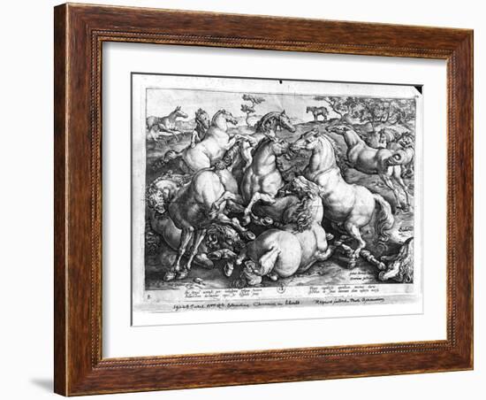 Horses in the Wild-Jan van der Straet-Framed Giclee Print