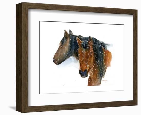 Horses in Winter, 2015-John Keeling-Framed Giclee Print