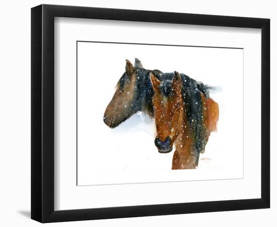 Horses in Winter, 2015-John Keeling-Framed Giclee Print