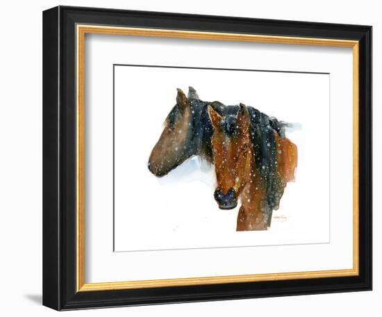 Horses in Winter, 2015-John Keeling-Framed Giclee Print