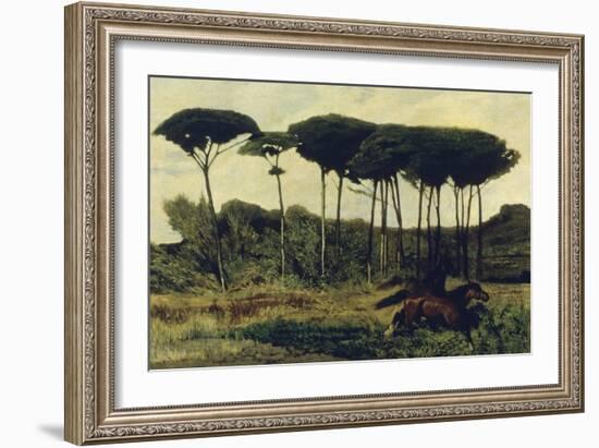 Horses on a Mound, 1867-Giovanni Fattori-Framed Giclee Print