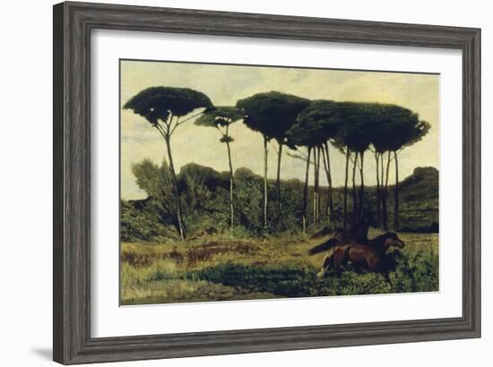 Horses on a Mound, 1867-Giovanni Fattori-Framed Giclee Print