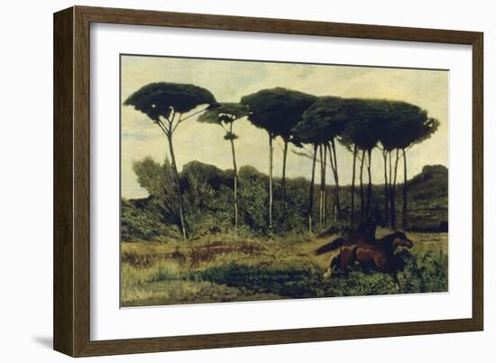 Horses on a Mound, 1867-Giovanni Fattori-Framed Giclee Print