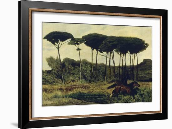 Horses on a Mound, 1867-Giovanni Fattori-Framed Giclee Print
