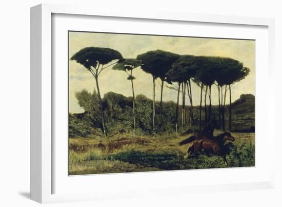 Horses on a Mound, 1867-Giovanni Fattori-Framed Giclee Print