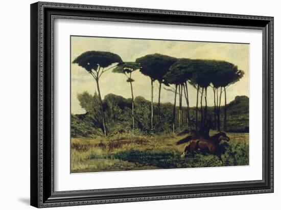 Horses on a Mound, 1867-Giovanni Fattori-Framed Giclee Print