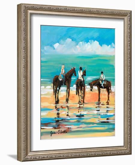 Horses on the Beach-Jane Slivka-Framed Art Print