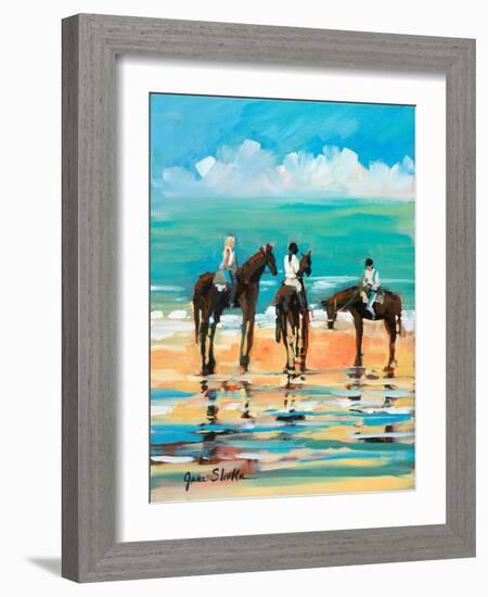 Horses on the Beach-Jane Slivka-Framed Art Print