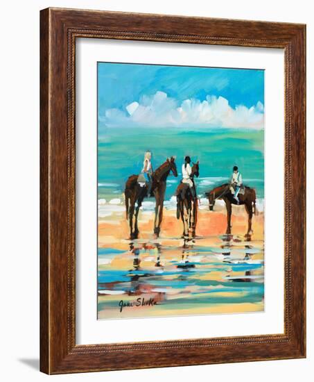 Horses on the Beach-Jane Slivka-Framed Art Print