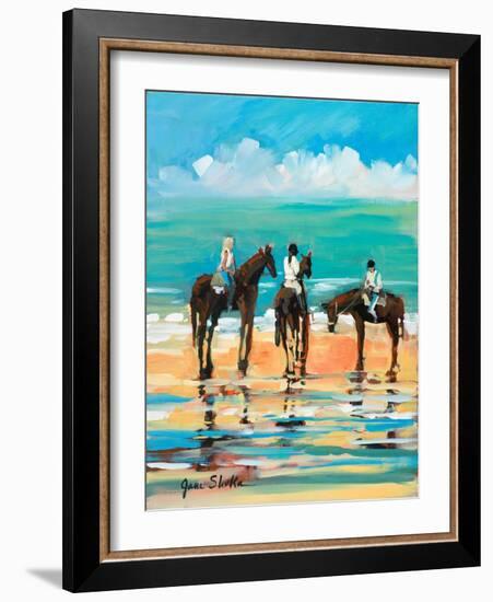 Horses on the Beach-Jane Slivka-Framed Art Print