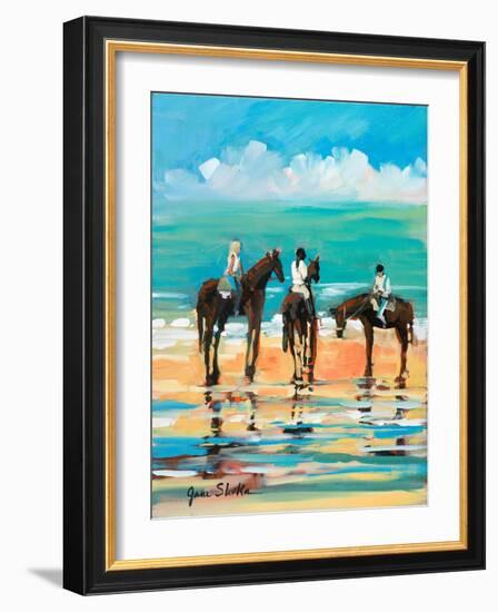 Horses on the Beach-Jane Slivka-Framed Art Print