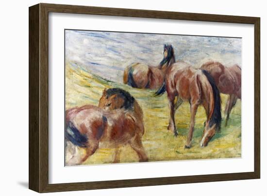 Horses Out to Pasture-Franz Marc-Framed Giclee Print